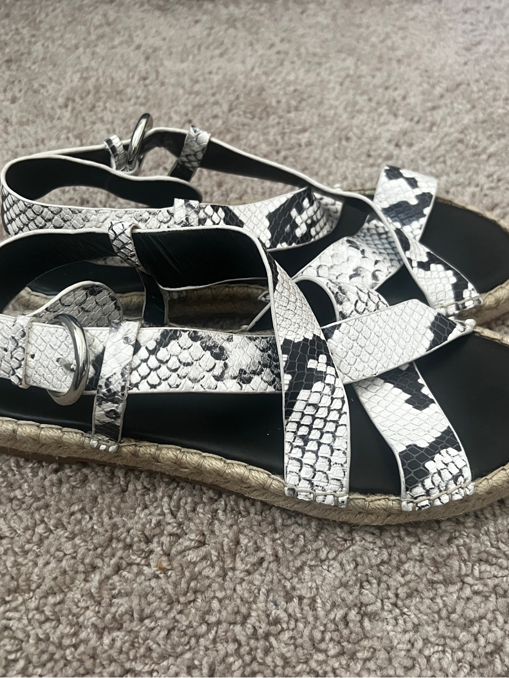 Marc Fisher Snake-Print Espadrille Sandals
